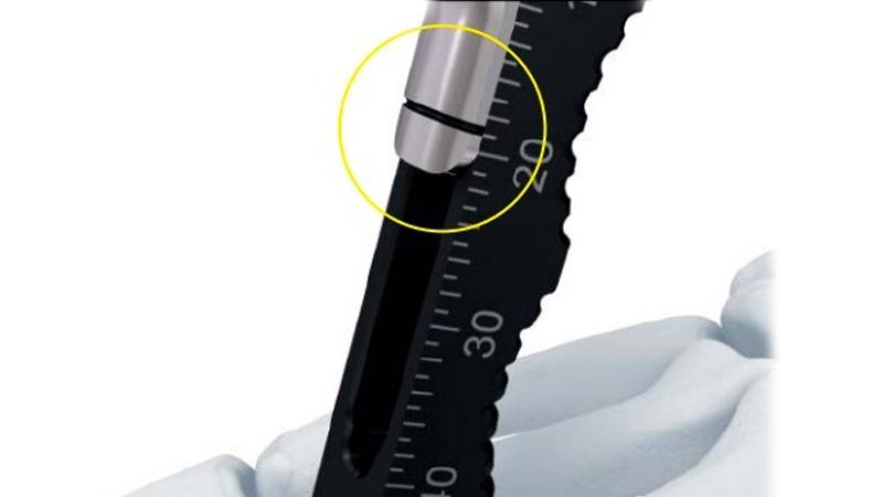 Variable Angle Locking Hand System depth gauge close-up